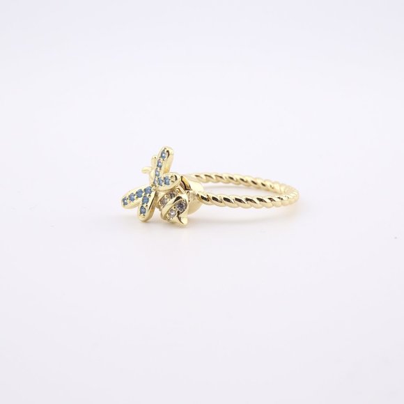 Discover Serenity in Style Women's 14k Gold Plated Bee Fidget Ring Twisted Band* - Picture 4 of 11